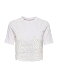 T-shirt Only Bianco Betsy dettaglio pizzo 15346327 /Bright White ONLY 