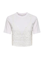T-shirt Only Bianco Betsy dettaglio pizzo 15346327 /Bright White ONLY 