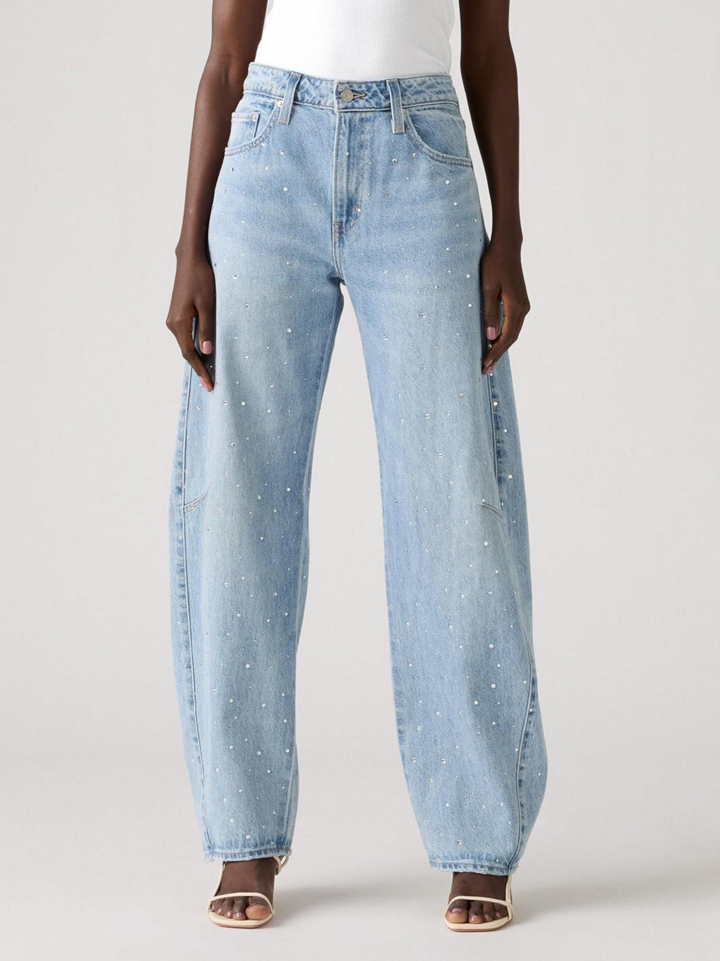 Jeans Levi's®  Barrel  Light Blue Denim baggy con strass 0039A0007 Med Indigo - Worn In LEVI'S® 