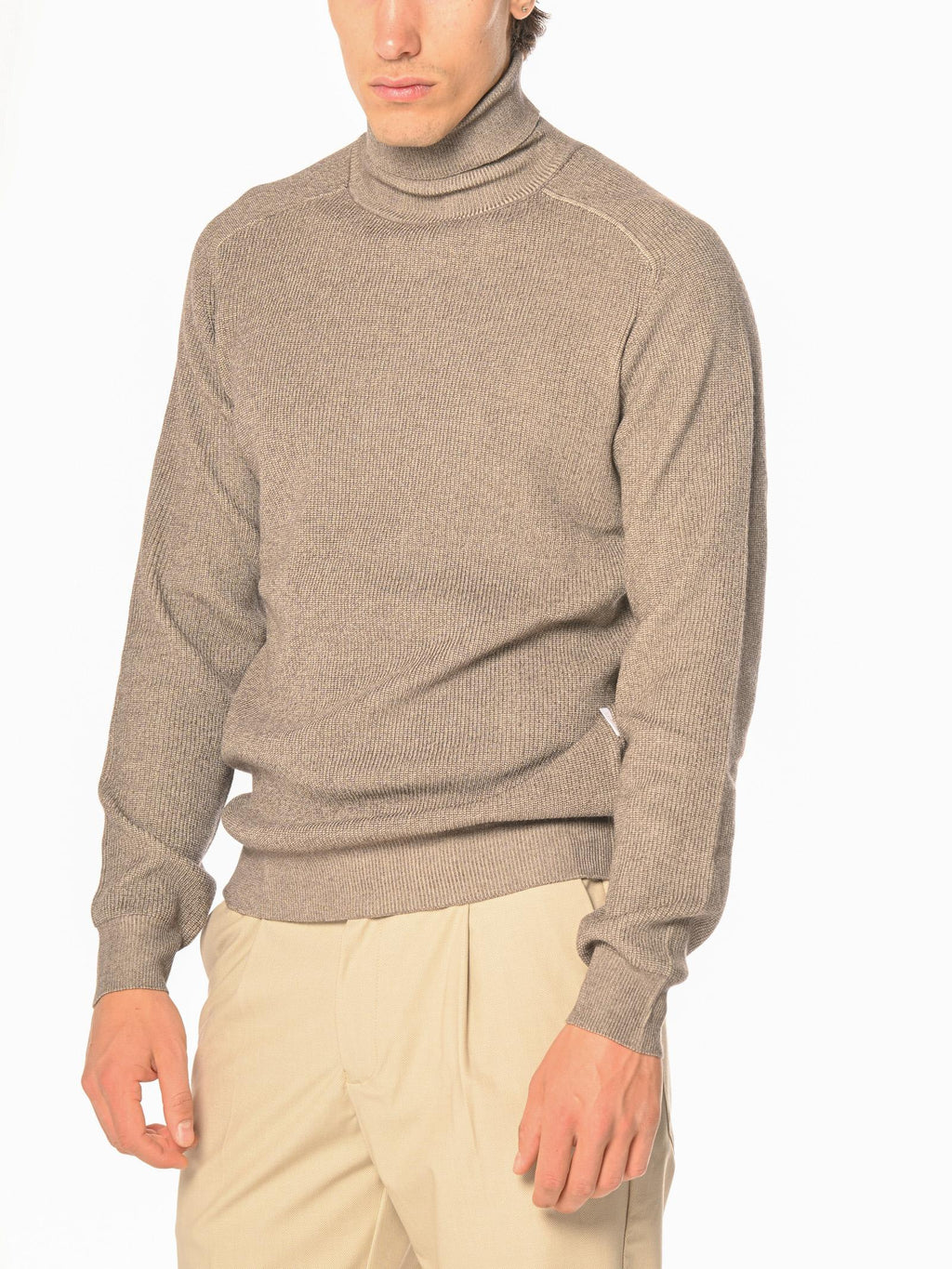 Maglia Seinse Fango dolcevita costa melange MI3072 FANGO SEINSE 