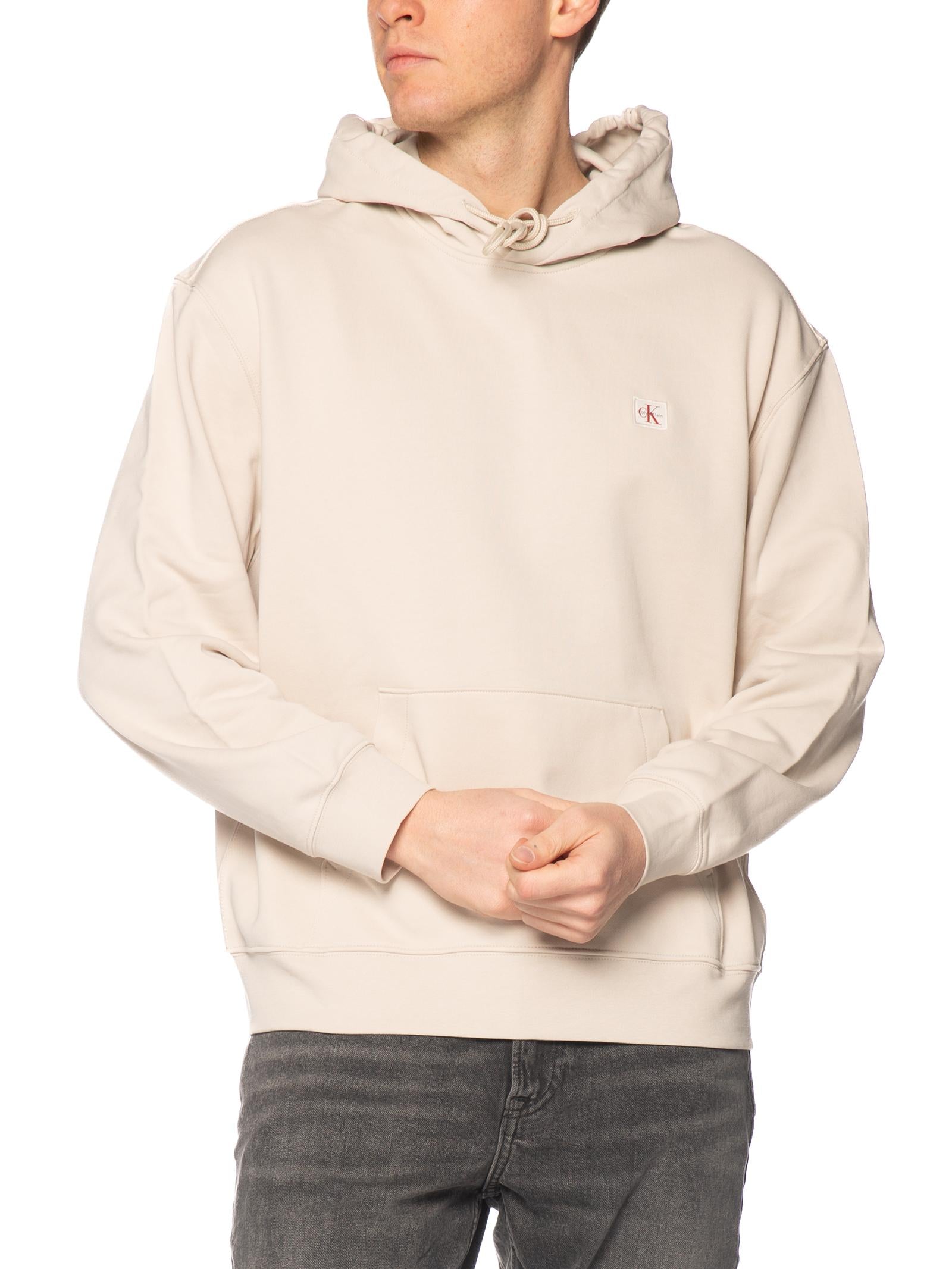 Felpa Calvin Klein Beige Badge cappuccio LV04RC274G 2JX CALVIN KLEIN 