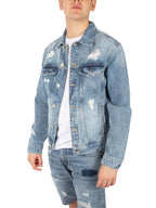 Giubbotto Gianni Lupo strappi Medium Blue Denim GL6354Q Medium Blue Denim GIANNI LUPO 