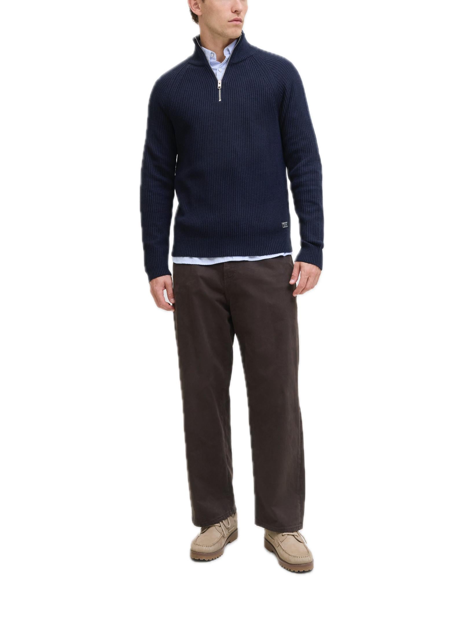 Maglia Jack & Jones Pannel Blu con mezza zip 12278919 /Sky Captain JACK & JONES 