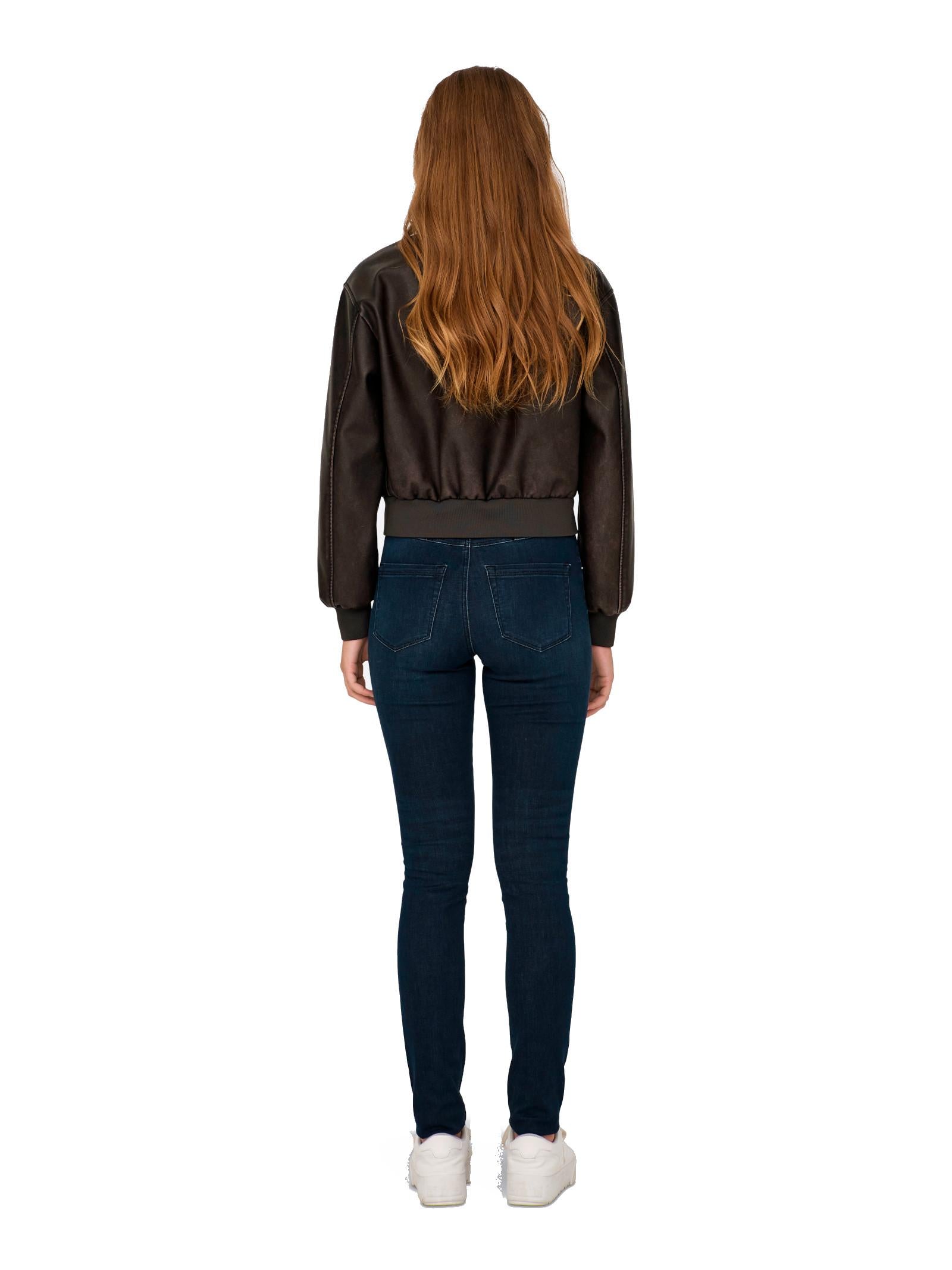 Bomber Only Jane Marrone in ecopelle 15314240 /Chocolate Brown ONLY 