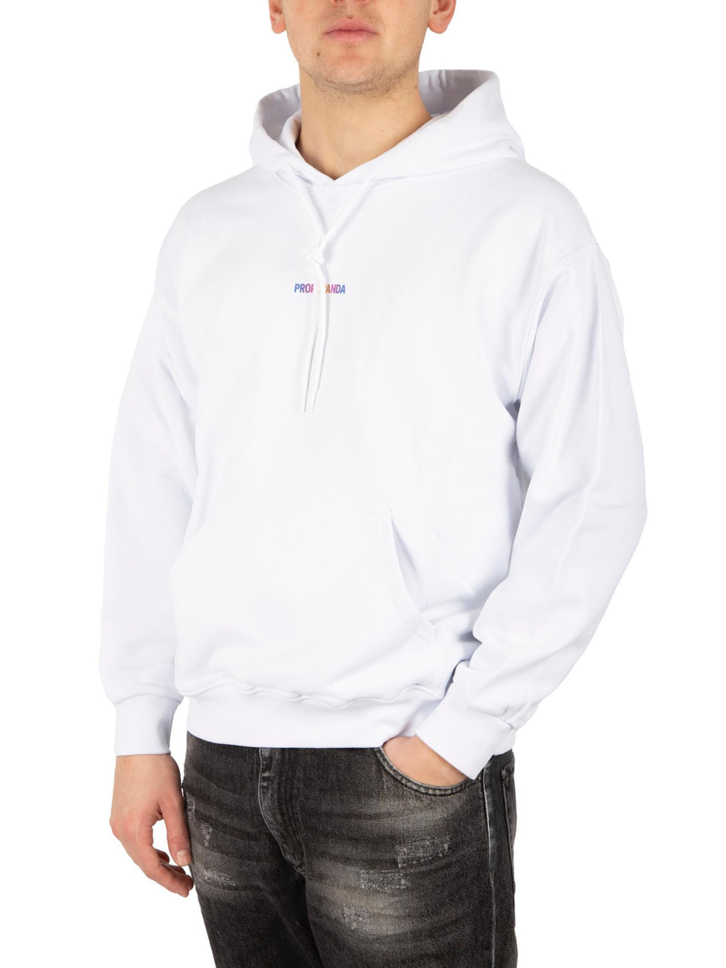Felpa Propaganda Nero Ribs gradient FE351 BIANCO PROPAGANDA 