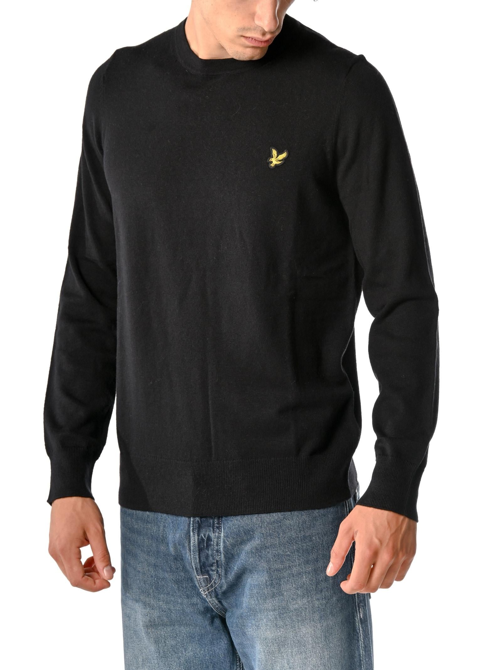 Maglia Lyle & Scott Nero misto lana merino KN2110VC JET BLACK LYLE & SCOTT 