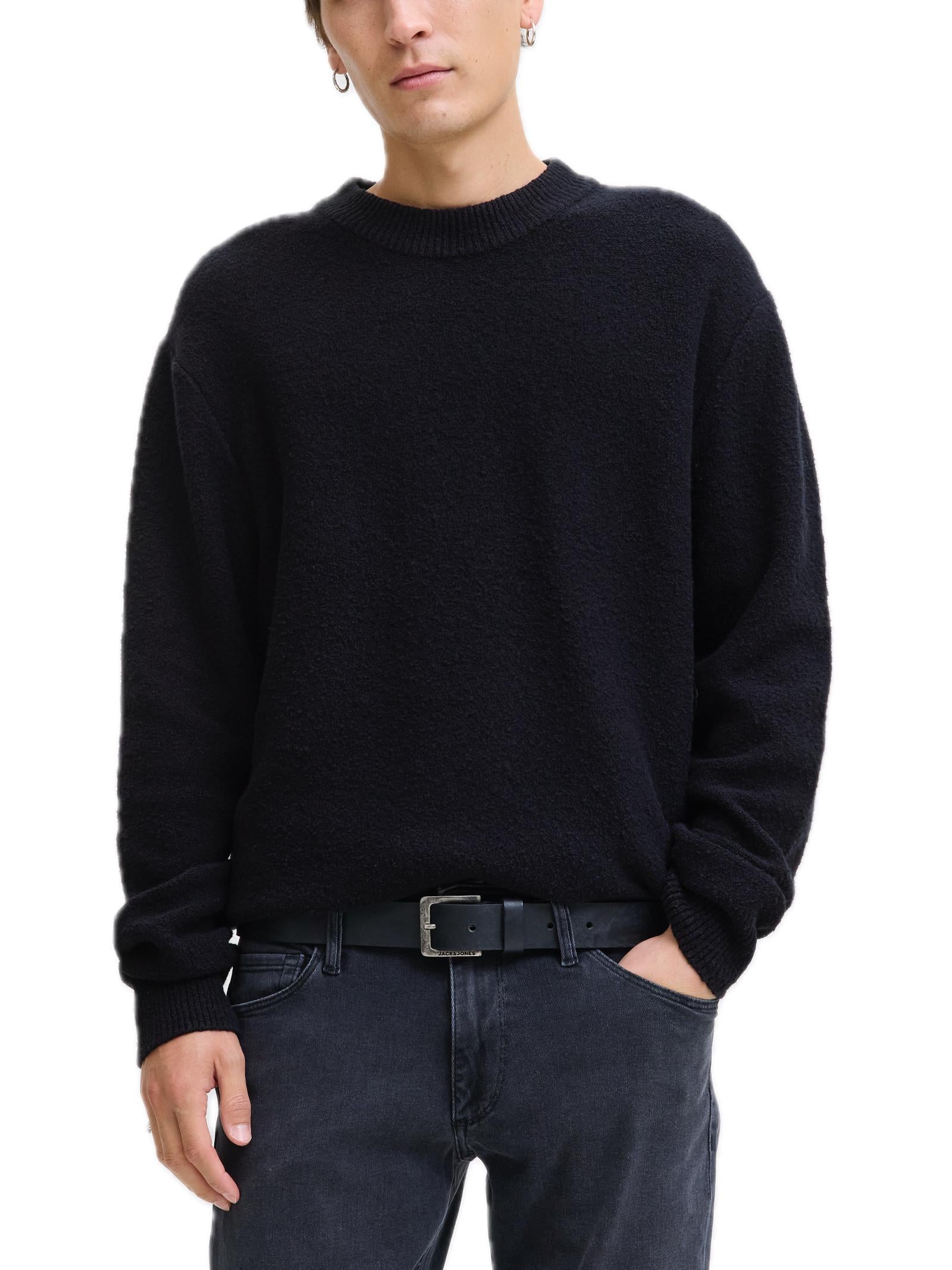 Maglia Jack & Jones Spence Nero girocollo 12279254 /Black JACK & JONES 