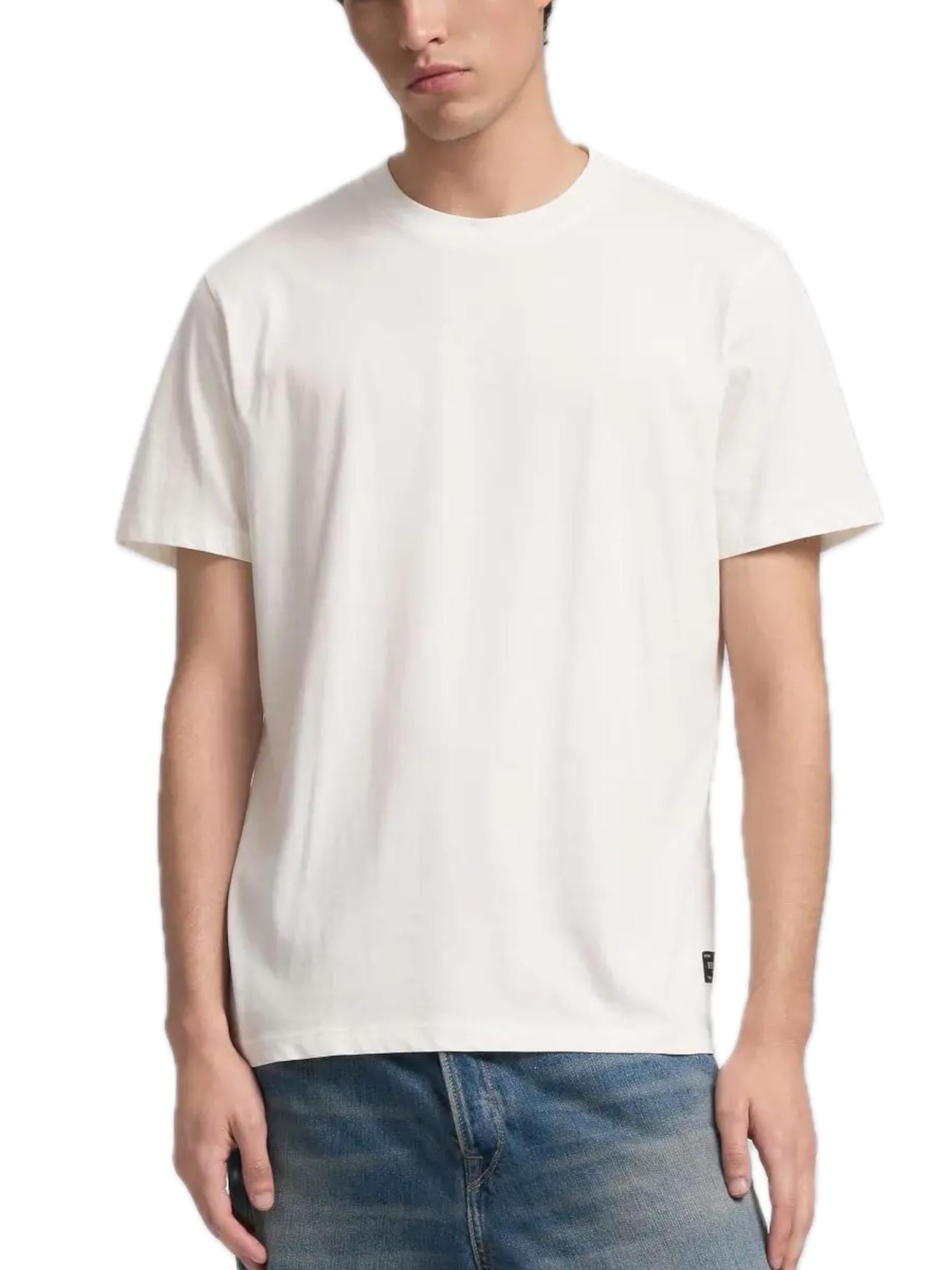 T-shirt Replay Bianco Basic logo piccolo M3097 011 REPLAY 