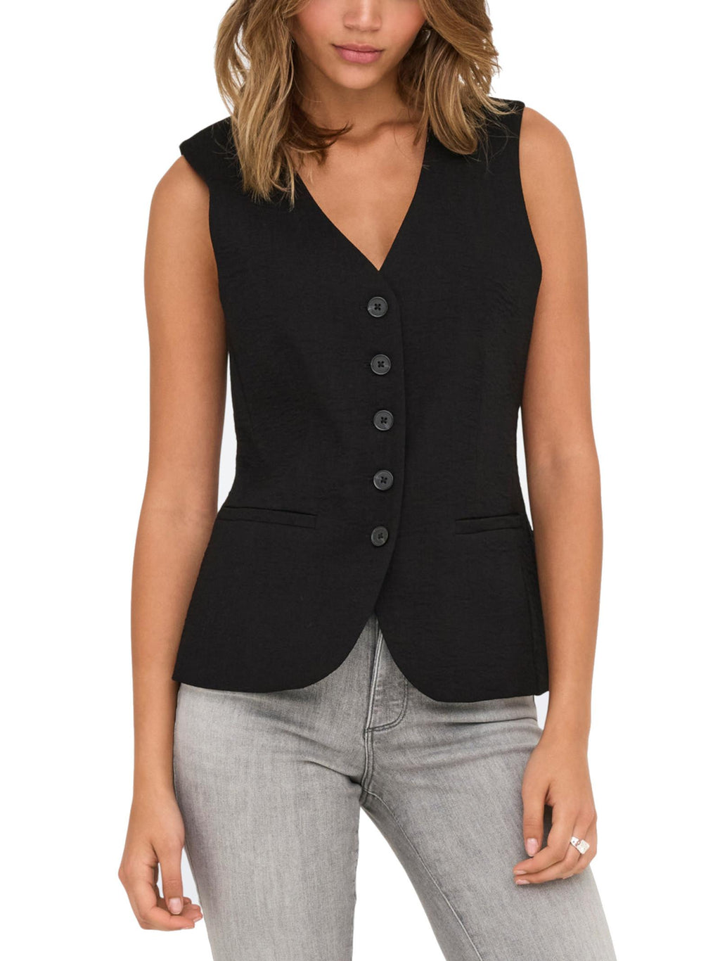 Gilet Only Nero River motivo a V 15354010 /Black JDY 