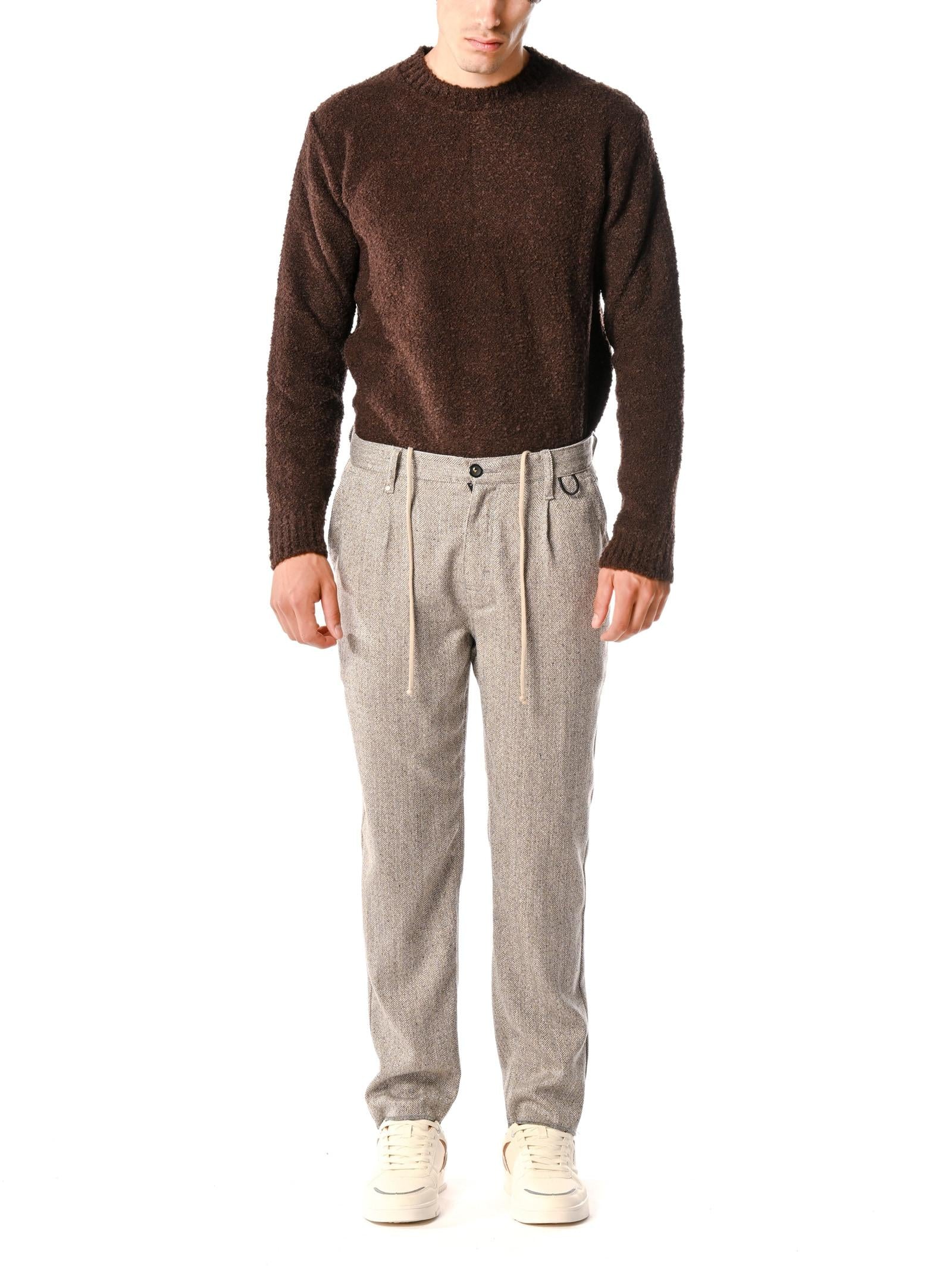 Pantalaccio Block Eleven Beige con coulisse e piences 10BL028 BEIGE BLOCK ELEVEN 