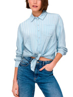 Camicia Only Celeste Lece annodata 15195910 /Cerulean ONLY 