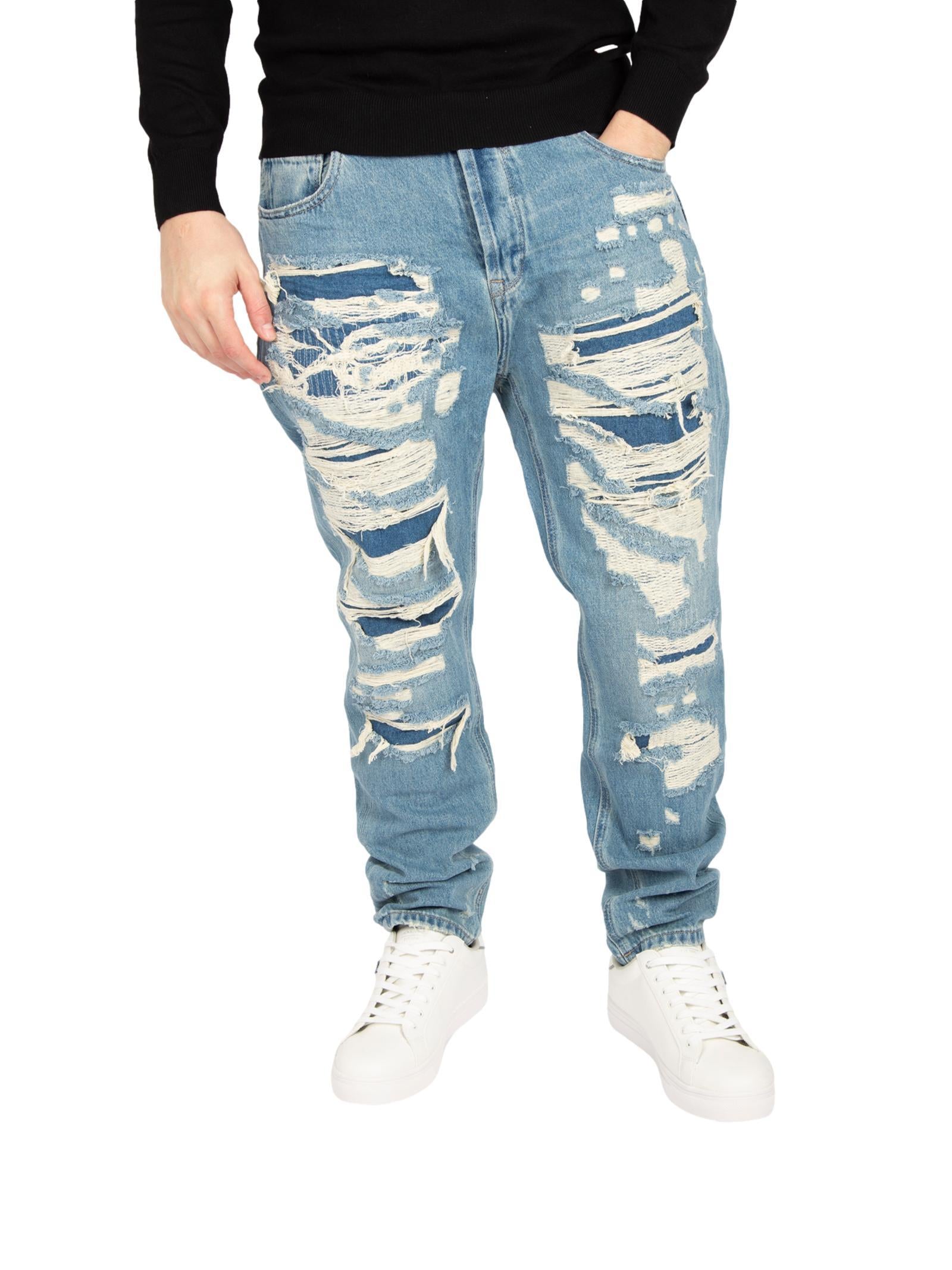 Jeans Gianni Lupo Medium Blue Denim Carrot GL185F Medium Blue Denim GIANNI LUPO 