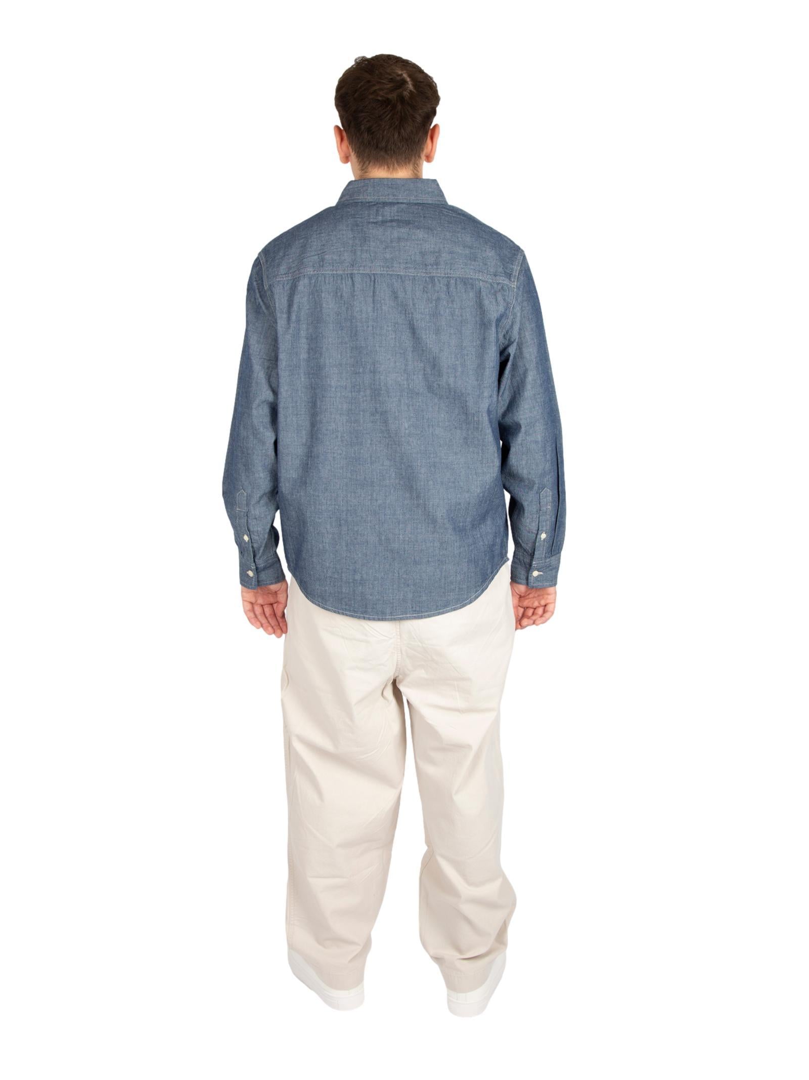 Camicia Calvin Klein Medium Blue Denim in Chambray J326558 1A4 CALVIN KLEIN JEANS 