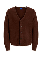 Cardigan Jack & Jones Liverpool Marrone scollo a V 12282854 /Deep Mahogany JACK & JONES 