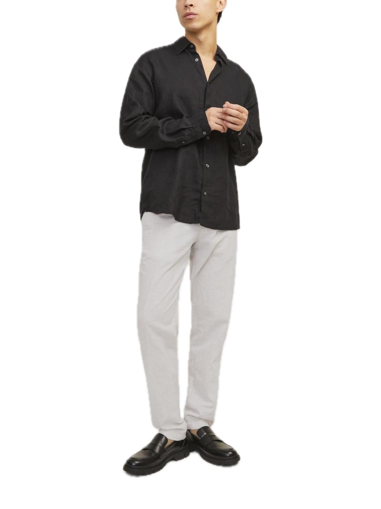 Chino Jack & Jones Bleige Summer in Lino 12248604 /Crockery JACK & JONES 