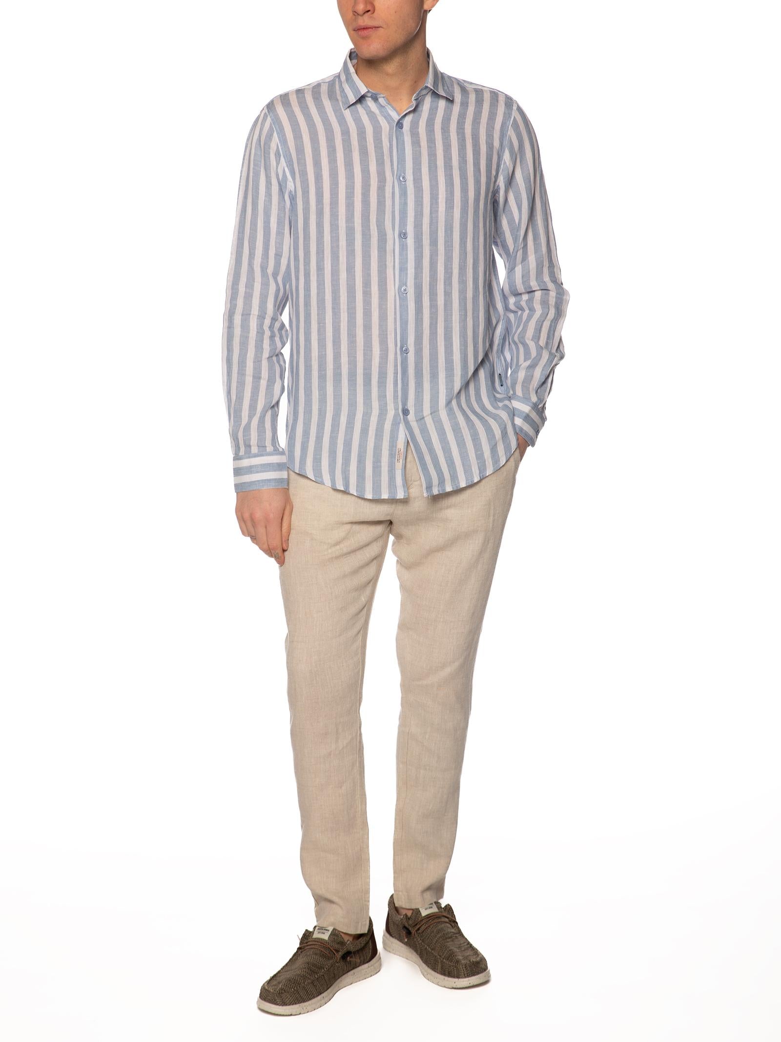 Camicia Gianni Lupo Bianco Celeste in lino GL7781S SKY GIANNI LUPO 