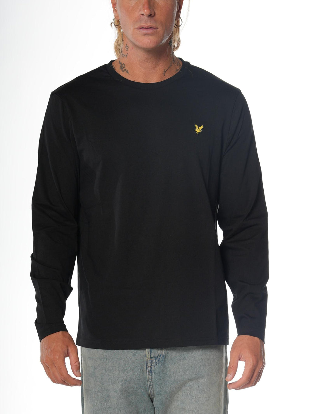 T-shirt Lyle & Scott Nero Logo manica lunga TS512VOG JET BLACK LYLE & SCOTT 