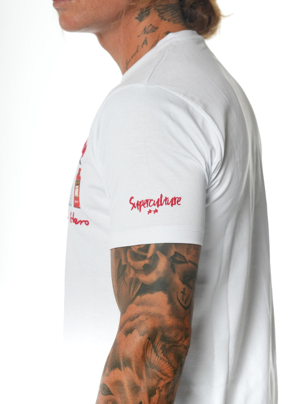 T-shirt Superculture Bianco logo frontale A1367 BIANCO SUPERCULTURE 