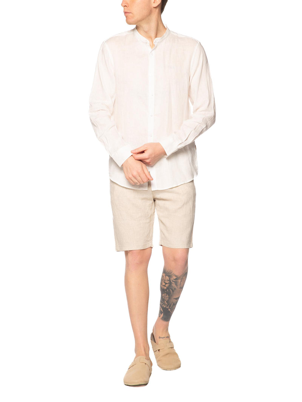 Bermuda Gianni Lupo Beige lino con elastico MORRIS SAND GIANNI LUPO 