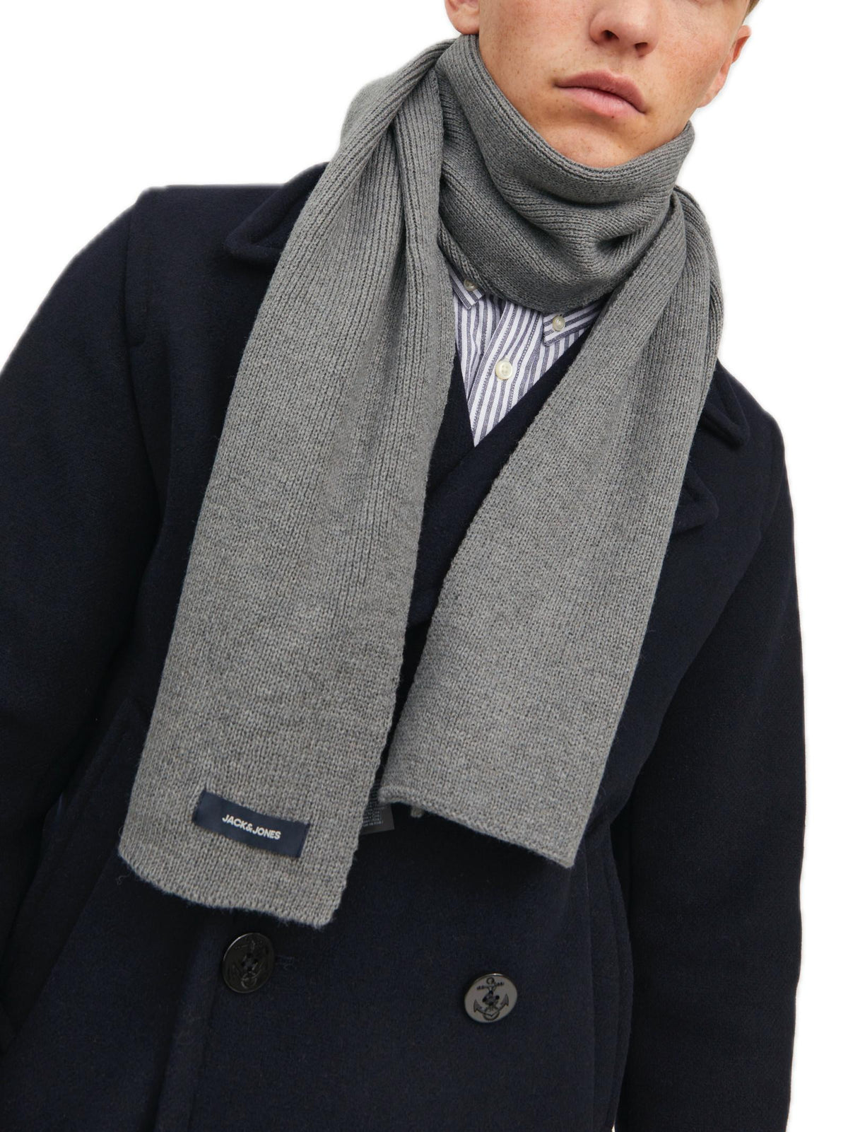 Sciarpa Jack & Jones Dna Grigio 12098582 /Grey Melange JACK & JONES 
