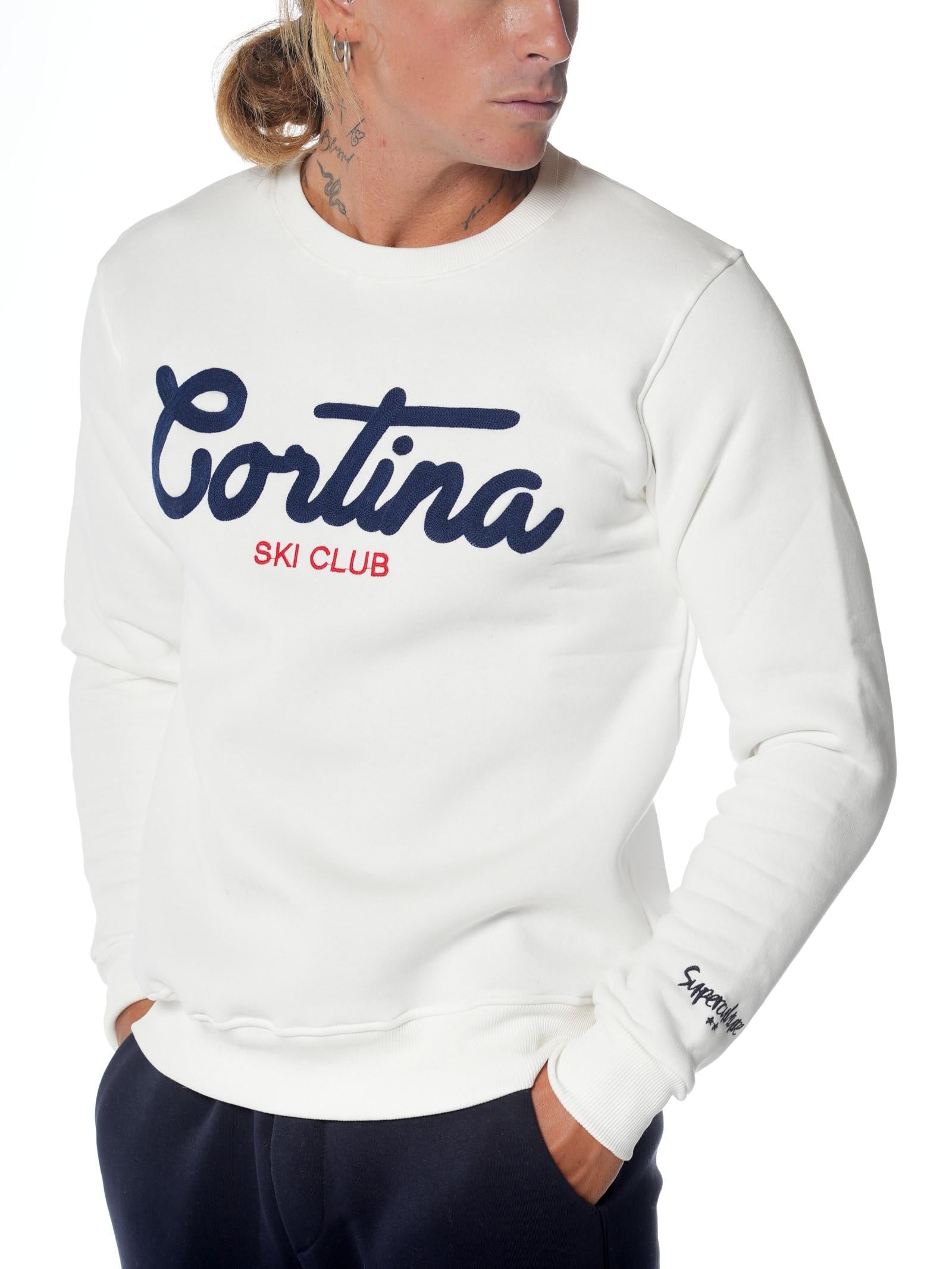 Felpa Superculture Bianco Cortina girocollo A1321 BIANCO SUPERCULTURE 