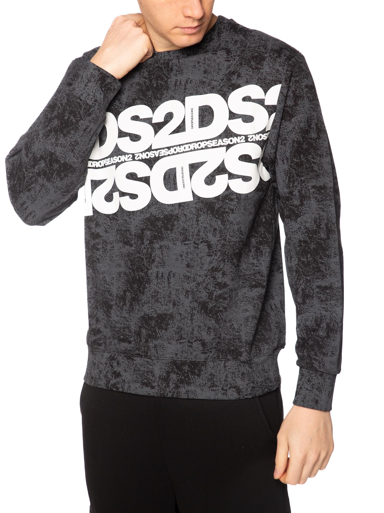 Felpa DS2 Nero Stone girocollo SS26263 NERO DS2 