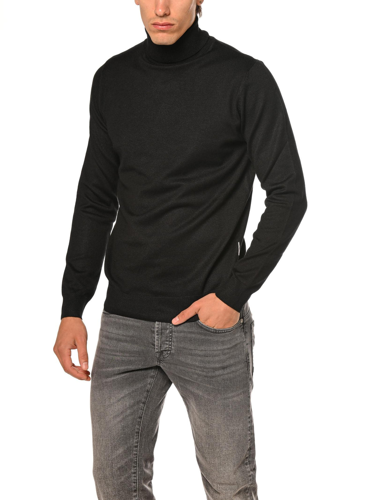 Maglia Seinse Nero dolcevita viscosa MI3058 NERO SEINSE 