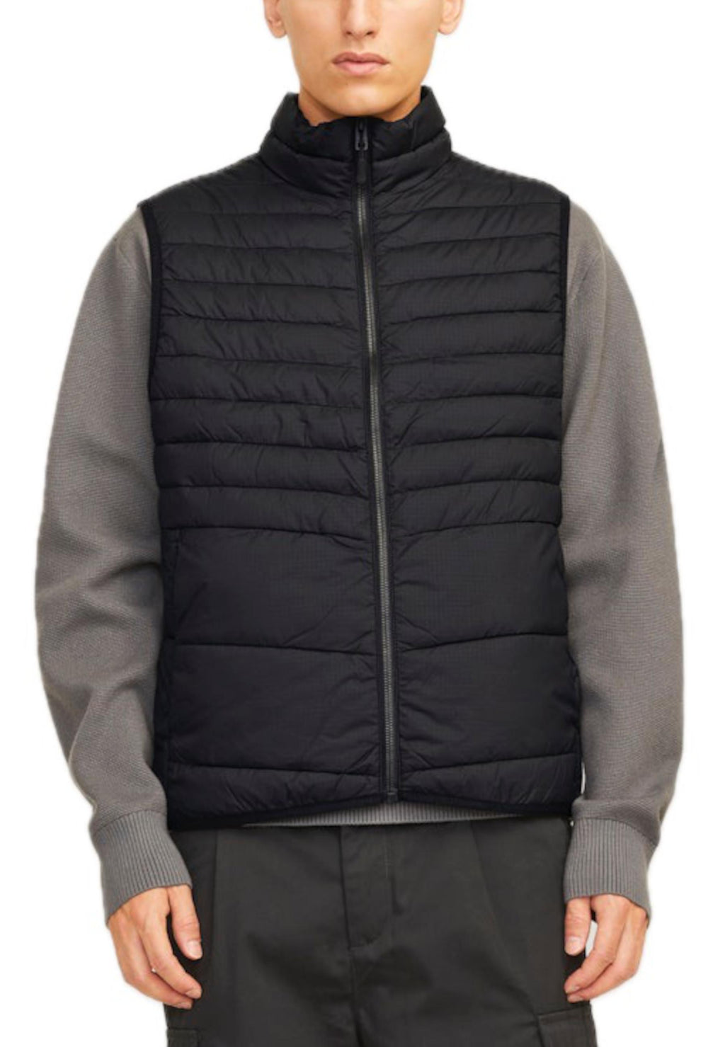 Gilet Jack & Jones Estate Nero collo alto 12256987 /Black JACK & JONES 