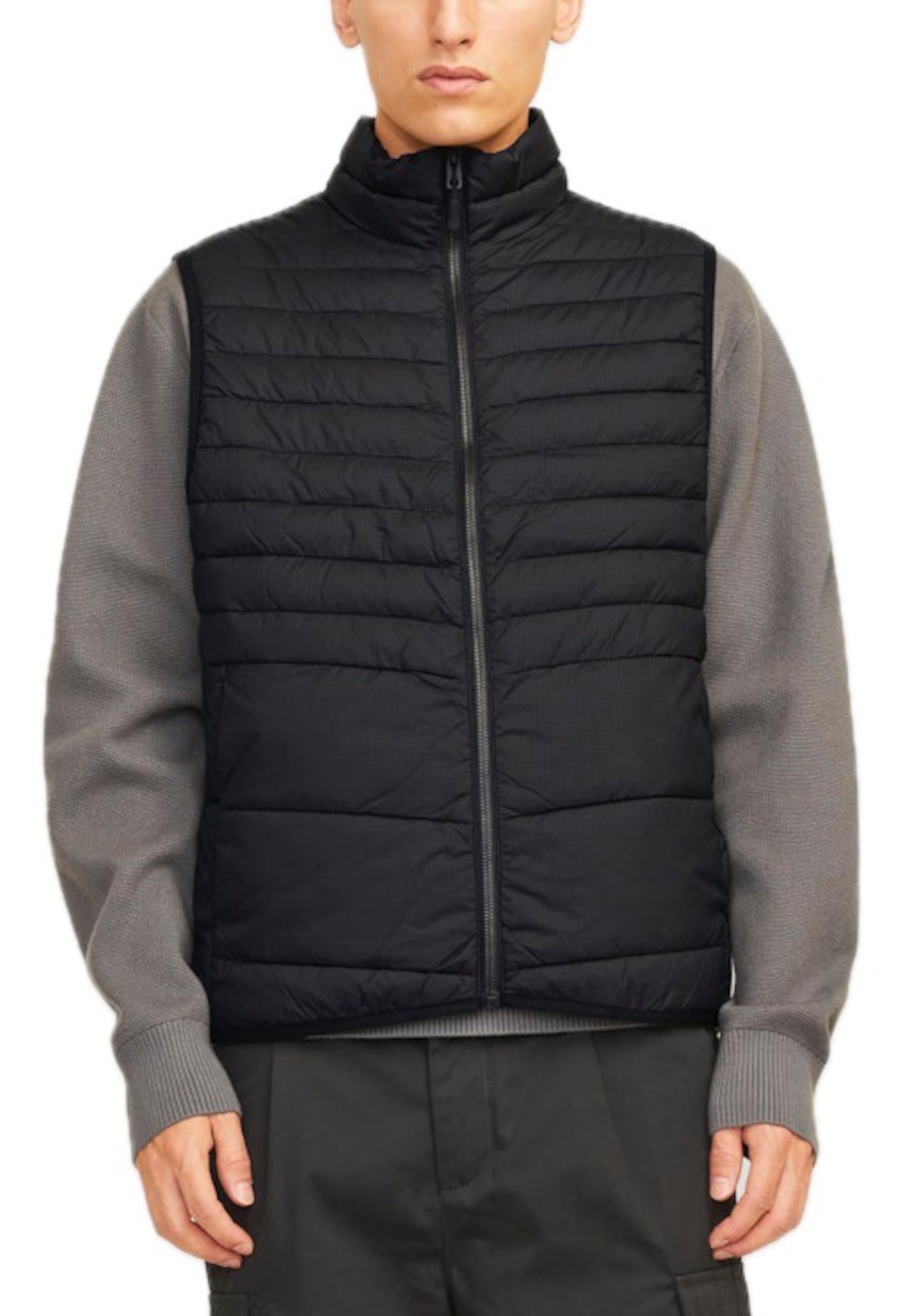 Gilet Jack & Jones Estate Nero collo alto 12256987 /Black JACK & JONES 