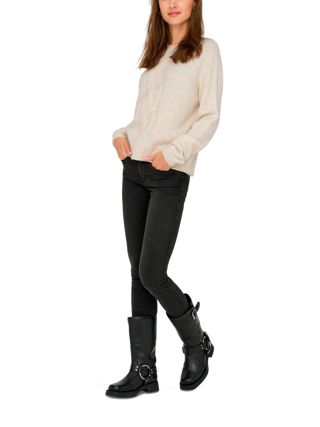 Maglia Jacqueline De Yong Susanna Panna trecce 15351909 /Whitecap Gray JDY 