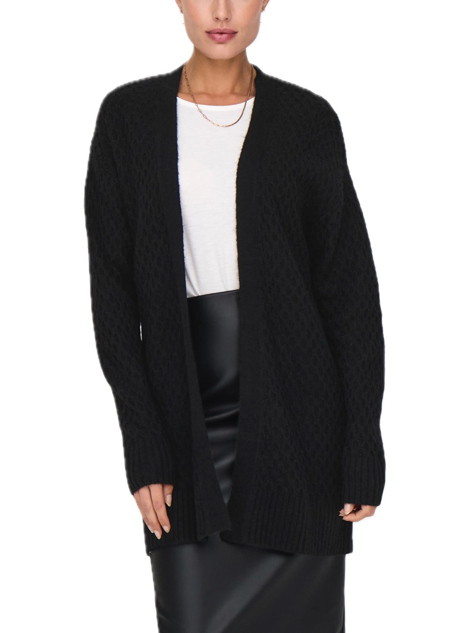Cardigan Jacqueline De Yong Bigum Nero lungo 15328358 /Black JDY 