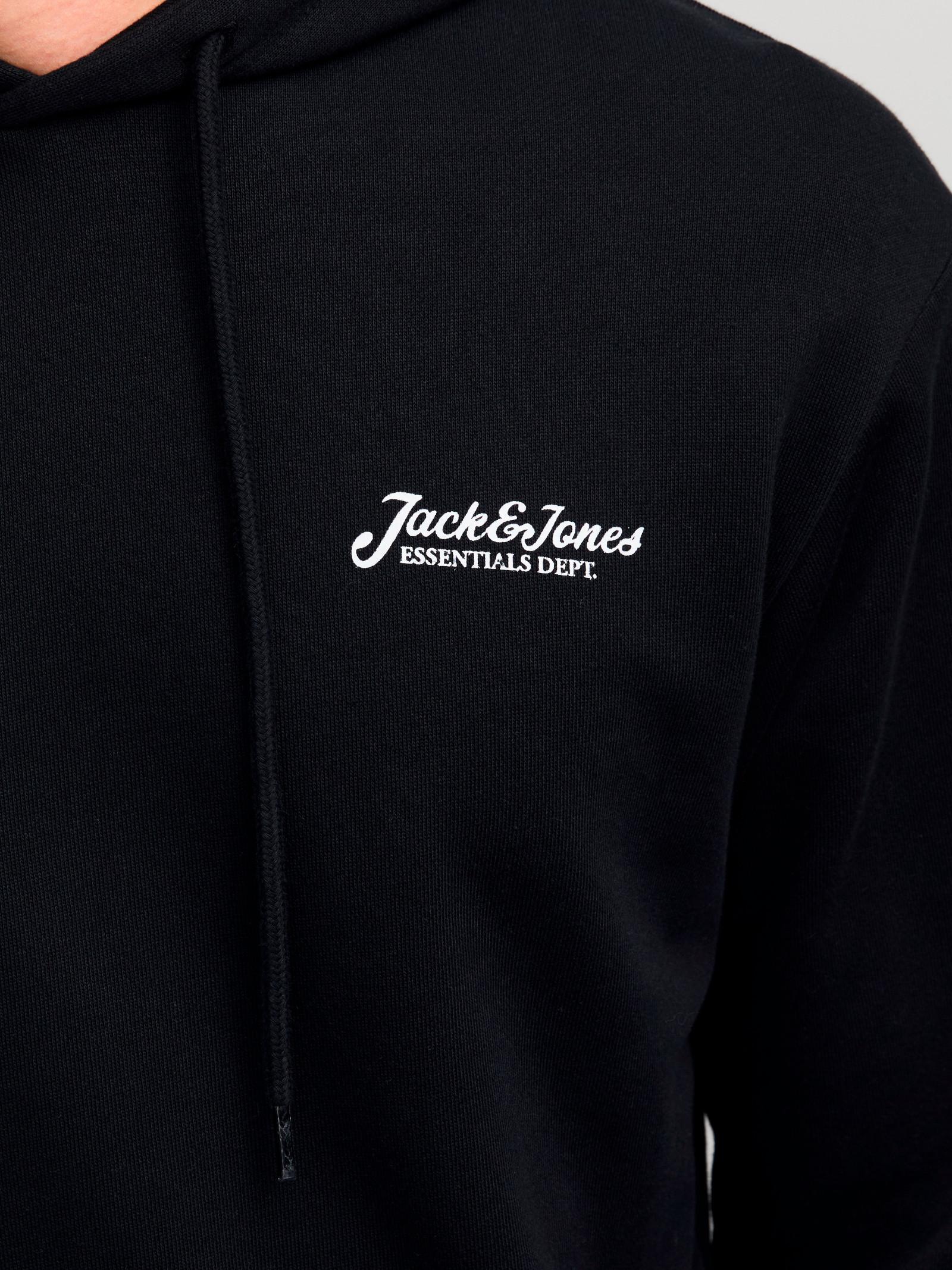 Felpa Jack & Jones Nero con logo 12268436 /Black JACK & JONES 