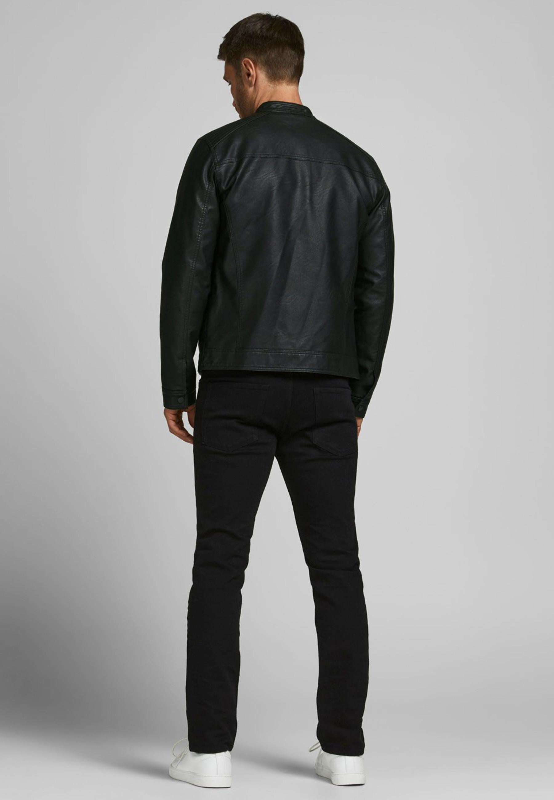 Giubbotto Jack & Jones Warner Nero Ecopelle 12182461 /Nero JACK & JONES 