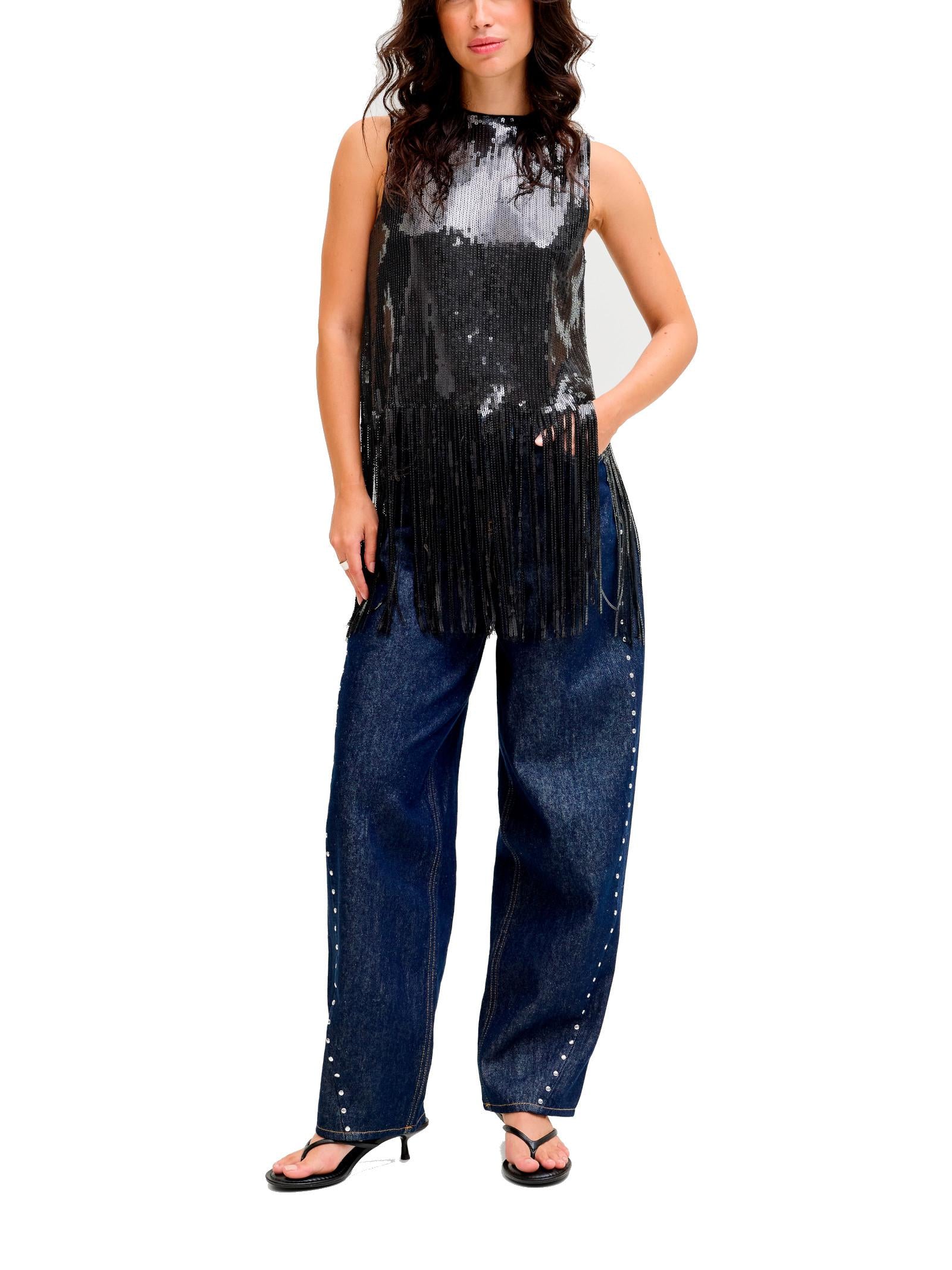 T-shirt JJXX Jada Nero con paillettes 12284993 /Black JJXX 