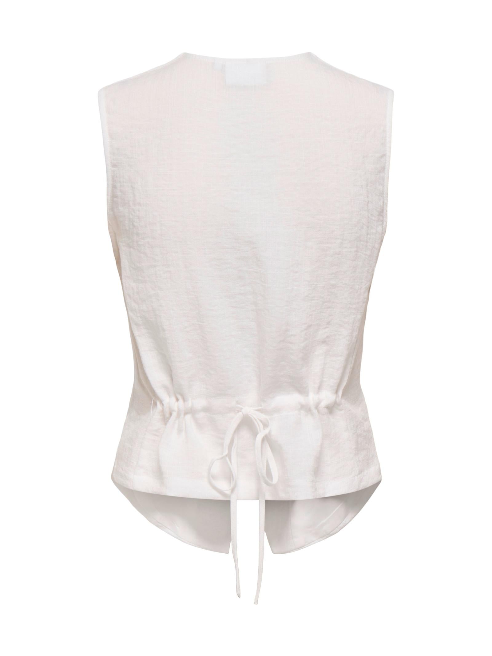 Gilet Only Bianco Lita con scollo a V 15370277 /Bright White ONLY 