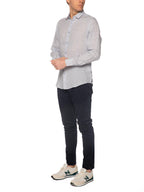 Camicia Gianni Lupo Celeste in lino a righe GL7828S SKY GIANNI LUPO 