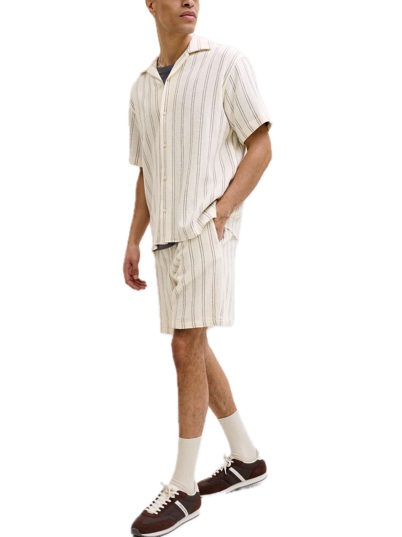 Bermuda Jack & Jones Jaiden Bianco a righe 12274413 /Antique White JACK & JONES 