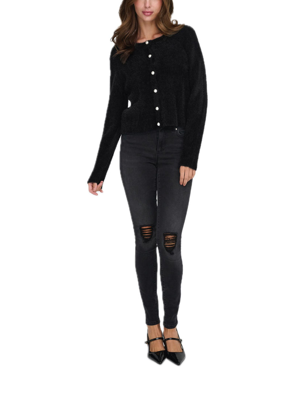 Cardigan Only Petra Nero girocollo 15350655 /Black ONLY 