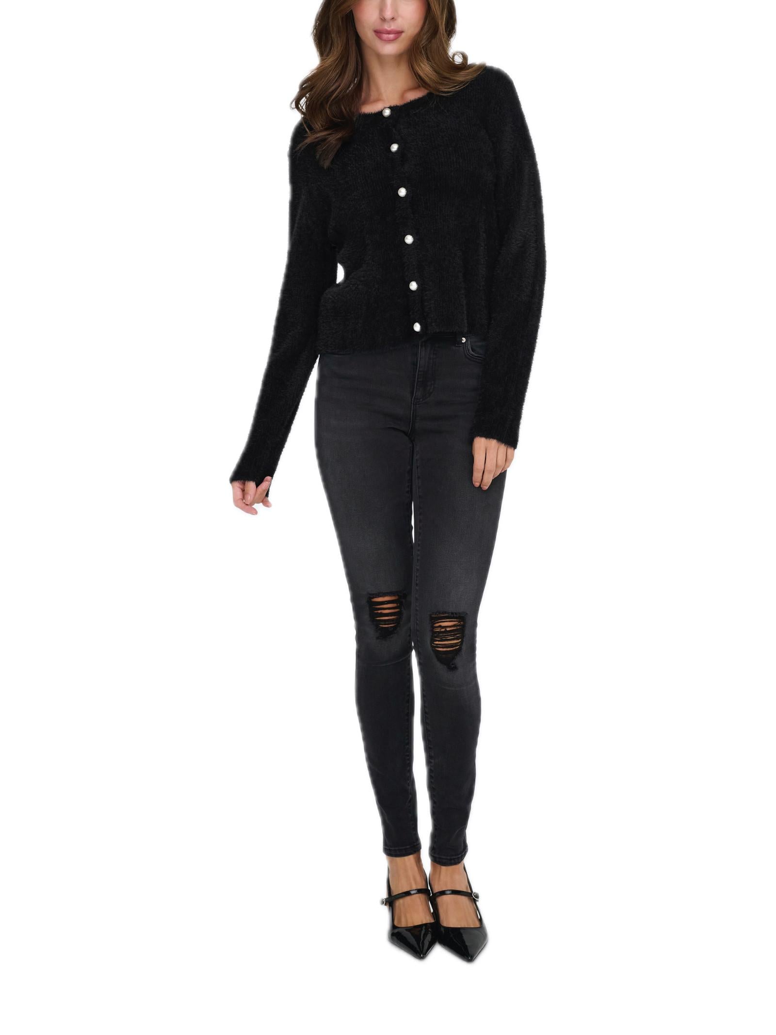 Cardigan Only Petra Nero girocollo 15350655 /Black ONLY 