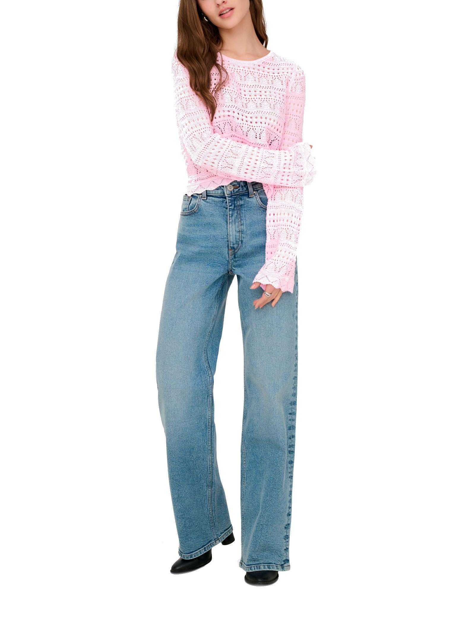Maglia Only Elke Rosa cropped 15363049 /Romance Rose ONLY 