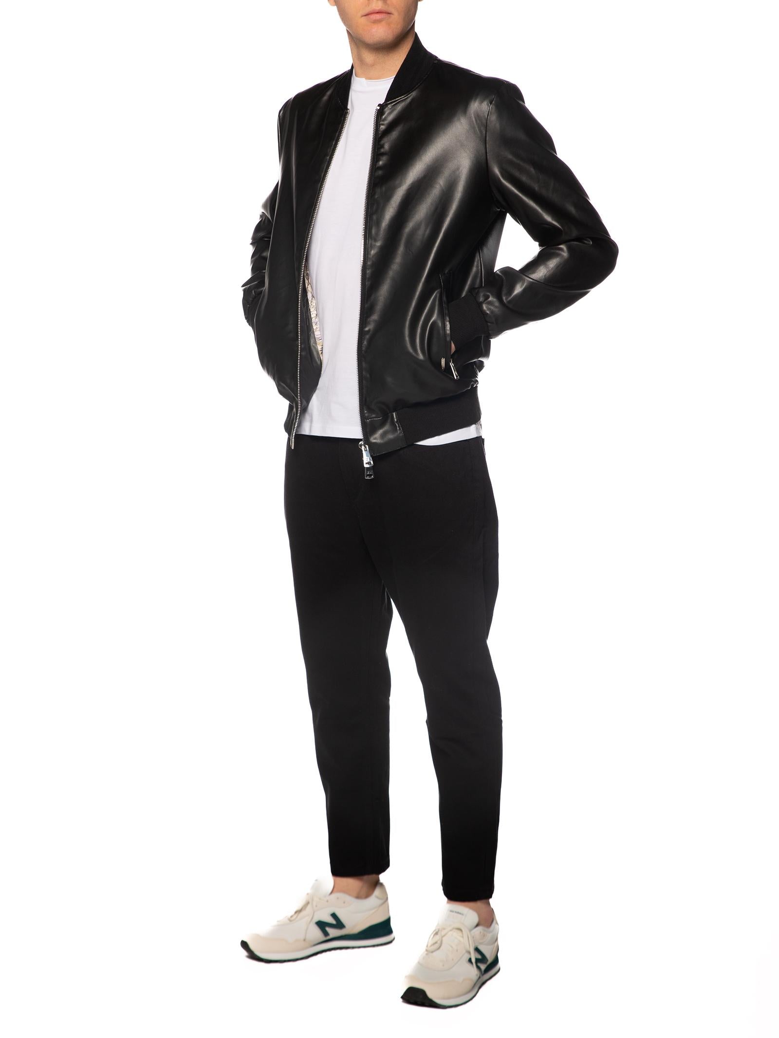 Bomber Gianni Lupo Nero ecopelle GL9731 BLACK GIANNI LUPO 