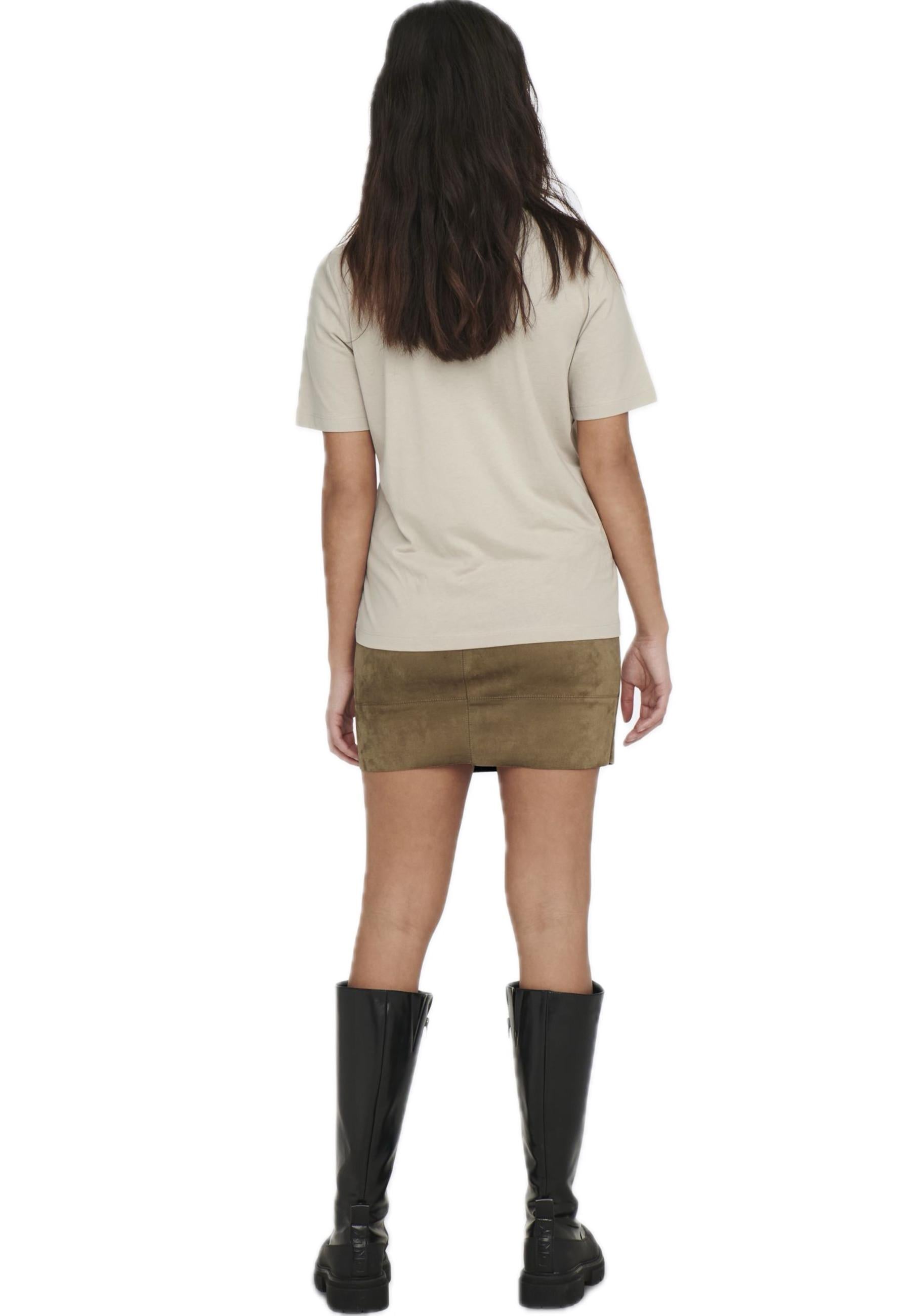 T-Shirt Only Beige manica corta