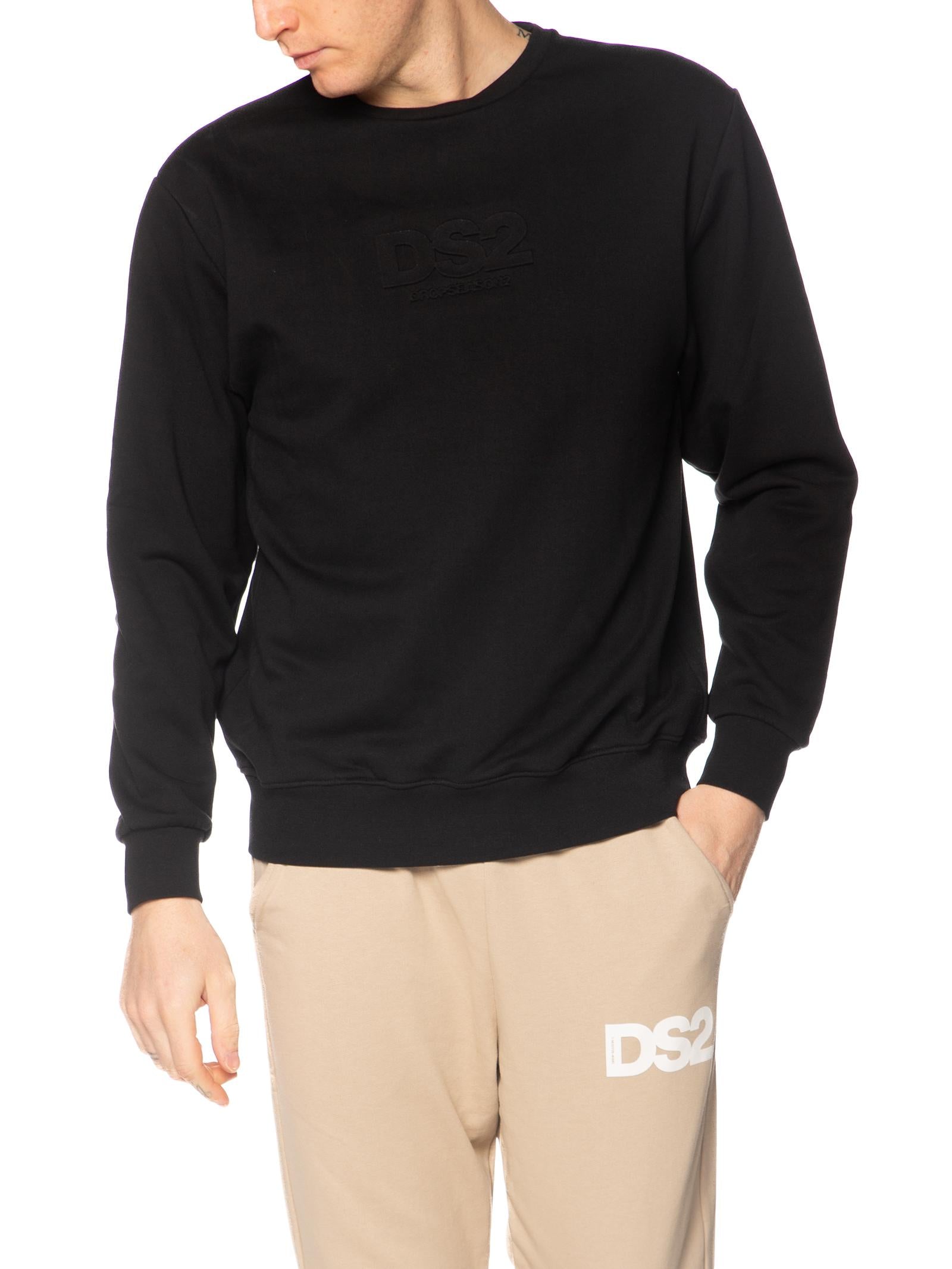 Felpa DS2 Nero stampa in rilievo SS26204 NERO DS2 
