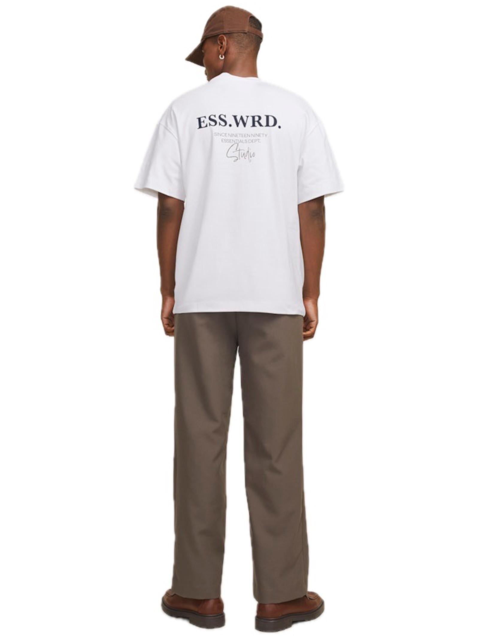 T-shirt JACK & JONES Bianco stampa 12270638 /White JACK & JONES 