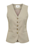 Gilet Only Beige River motivo a V 15354010 /Weathered Teak JDY 
