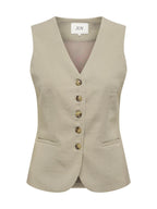Gilet Only Beige River motivo a V 15354010 /Weathered Teak JDY 