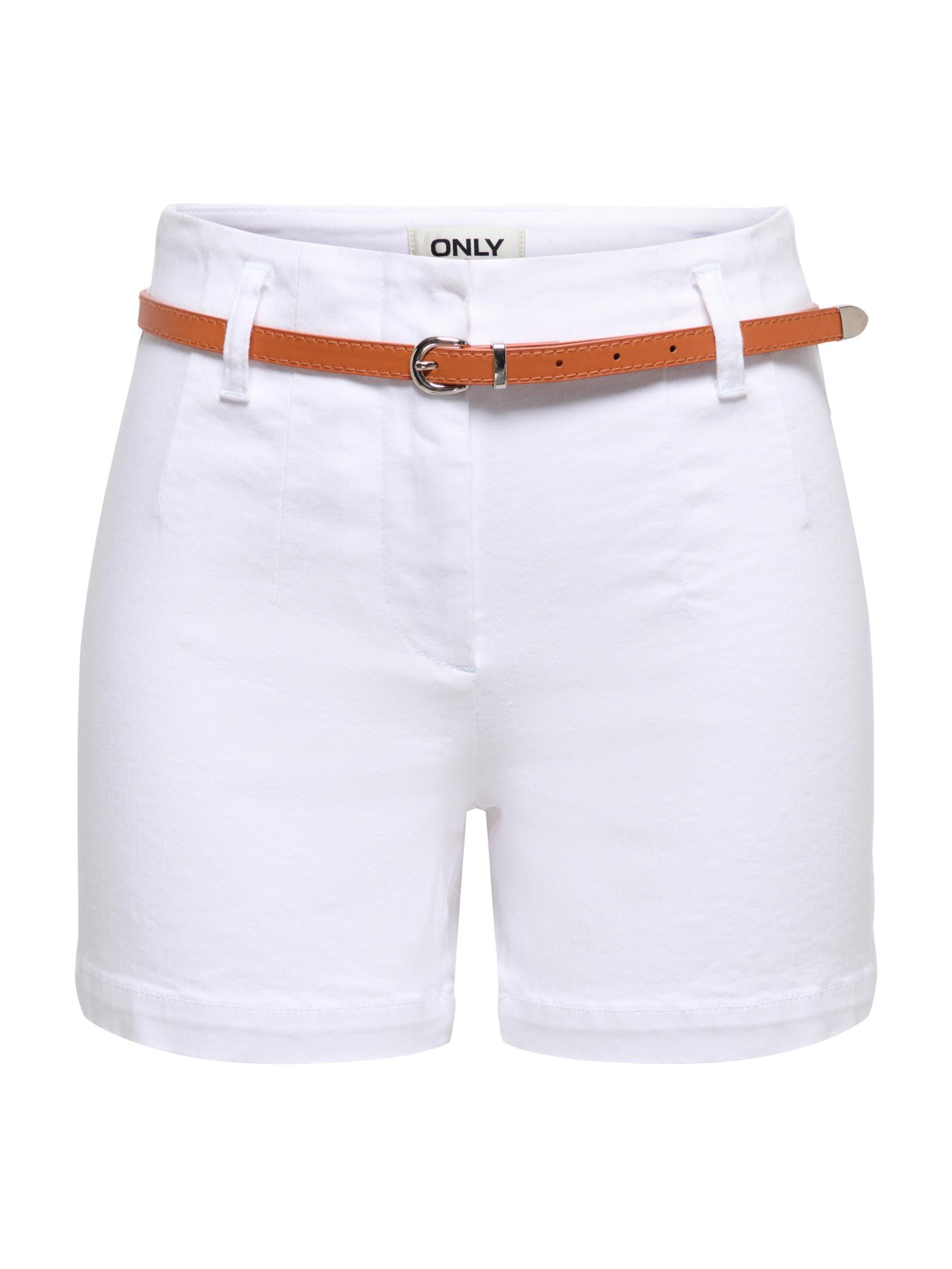 Shorts Only Bianco Martina Regular con cinturino 15372357 /White Denim ONLY 