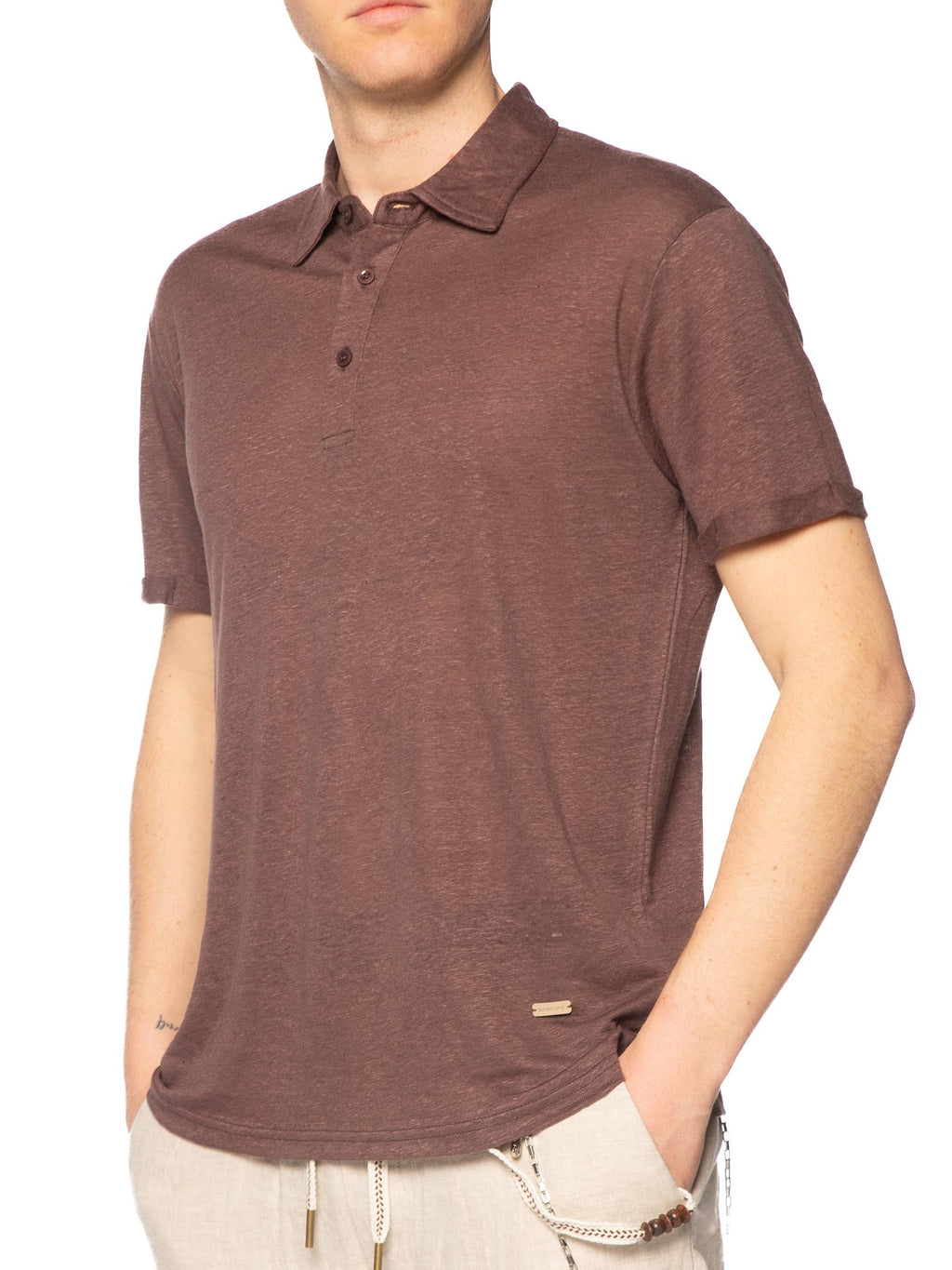 Polo Gianni Lupo Cioccolato in lino GL1083F CIOCCOLATO GIANNI LUPO 