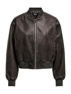 Bomber Only Jane Marrone in ecopelle 15314240 /Chocolate Brown ONLY 