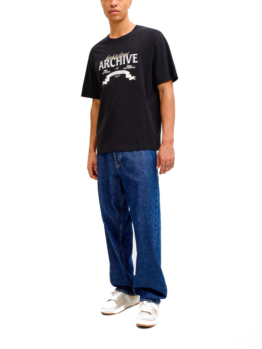 T-shirt Jack & Jones Archieve Nero con stampa 12290417 /Black JACK & JONES 